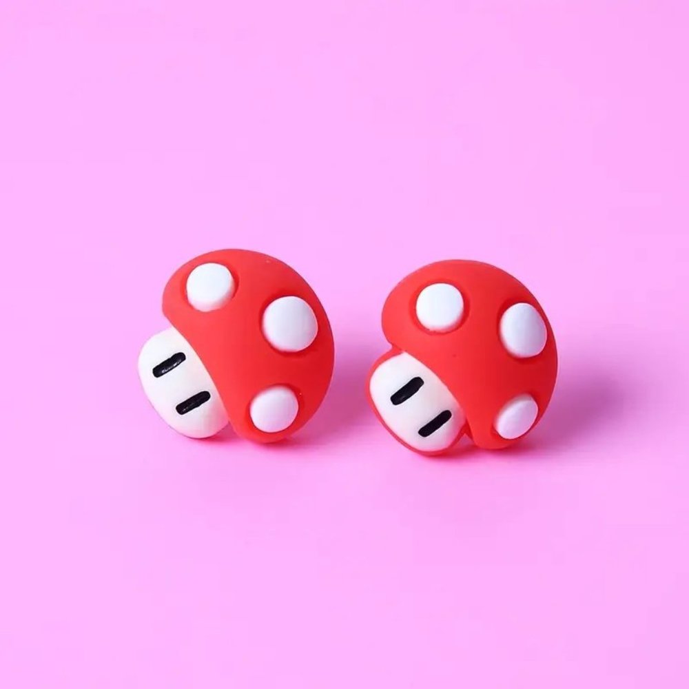 Mushroom Silicone Earrings - New